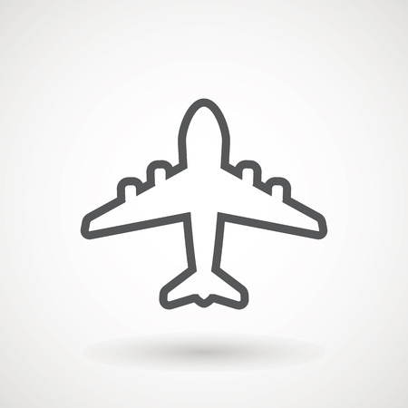 Plane icon. Flight transport symbol, airplane , fly airctaft, Aviation Vacation illustration. Travel icon solid illustration, pictogram isolated on white - Vector illustrationのイラスト素材