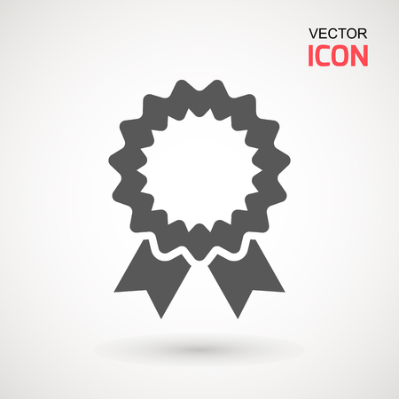 Approved or certified medal icon in a flat design. Rosette icon. Award vectorのイラスト素材