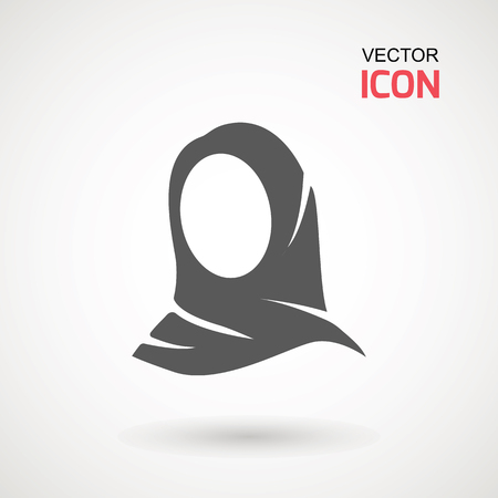 Women wearing hijab icon. Avatar icon in flat style. Muslim woman. Muslim Girl Avatar. Asian Traditional Hijabのイラスト素材