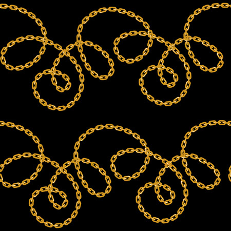 Baroque golden chain background. Seamless pattern. seamless pattern with chains. Vector patch for print, fabric, scarf.のイラスト素材
