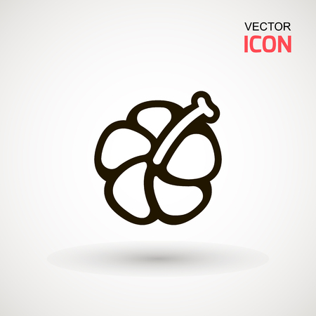 Hibiscus flower, icon. Hibiscus icon isolated on white background. Vector artのイラスト素材
