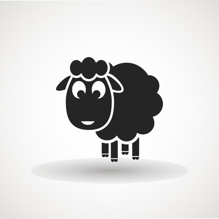 Sheep icon. Animal head. Silhouette icon sheep. Farm sign. Graph symbol for your web site design, logo, app, UI. Ewesのイラスト素材