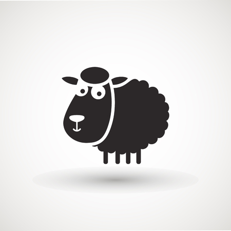 Sheep icon. Animal head. Silhouette icon sheep. Farm sign. Graph symbol for your web site design, logo, app, UI. Ewesのイラスト素材