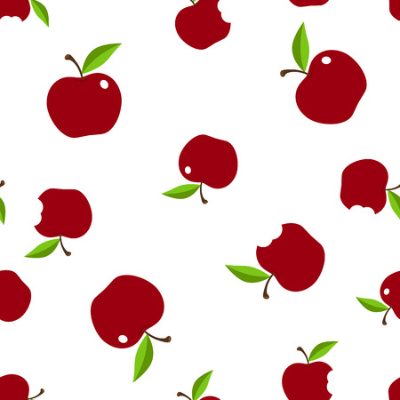 Fresh apple background. Seamless vector pattern with apple. Vector seamless pattern - Vectorのイラスト素材
