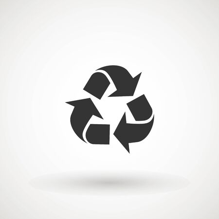 recycle arrows symbol icon. Recyclable Badge. Recycling sign. Black flat design. Vector Illustrationのイラスト素材