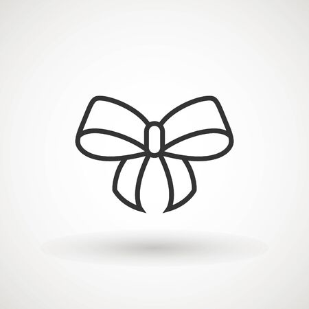 Ribbon Bow Vector Icon. Black gift bow silhouette. Template design for surprise, celebration event, presents, birthday, Christmas.のイラスト素材