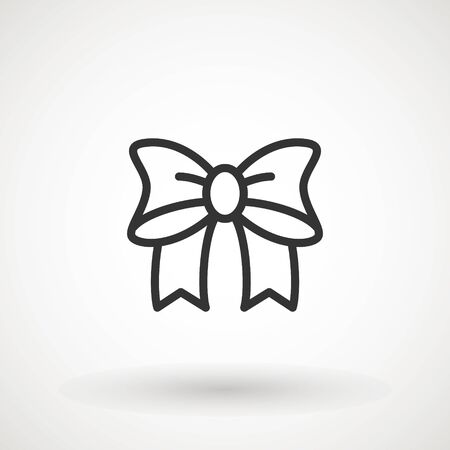 Ribbon Bow Vector Icon. Black gift bow silhouette. Template design for surprise, celebration event, presents, birthday, Christmas.のイラスト素材