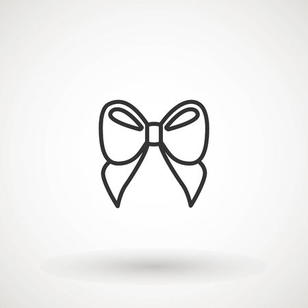 Ribbon Bow Vector Icon. Black gift bow silhouette. Template design for surprise, celebration event, presents, birthday, Christmas.のイラスト素材