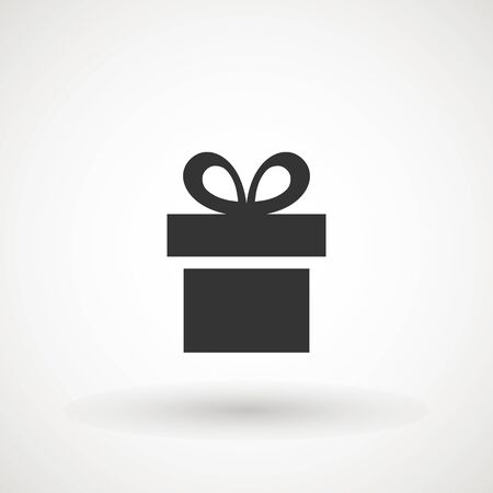Gift box with ribbon icon, Gift card icon vector. Trendy flat design style on white background.のイラスト素材