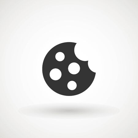 Browser Cookie Icon. Cookie icon vector isolated on white background, logo concept sign, filled black symbol.のイラスト素材