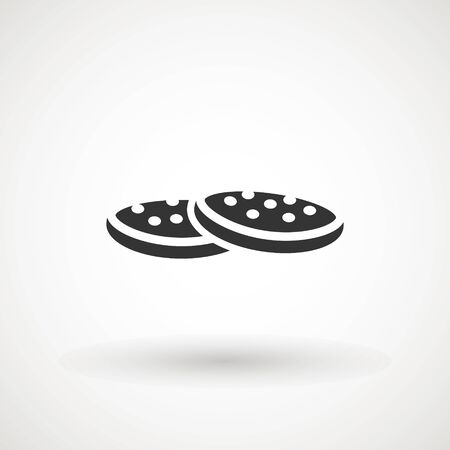 Browser Cookie Icon. Cookie icon vector isolated on white background, logo concept sign, filled black symbol.のイラスト素材