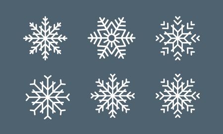 Snowflake vector icon on grey background.