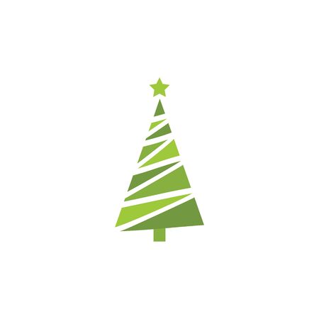 Christmas tree. Tree icon in flat design. Xmas cartoon background. merry spruce fir. Winter illustration isolated on white. Pineのイラスト素材