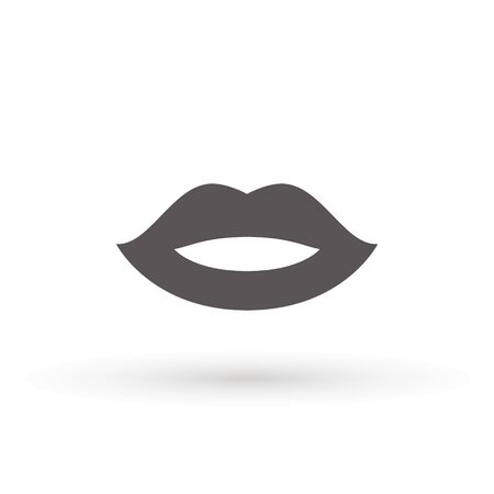 Lips line Icon in trendy flat style isolated on white background. Mouth symbol for your web site design,   app, UI. Lip vector illustration.のイラスト素材