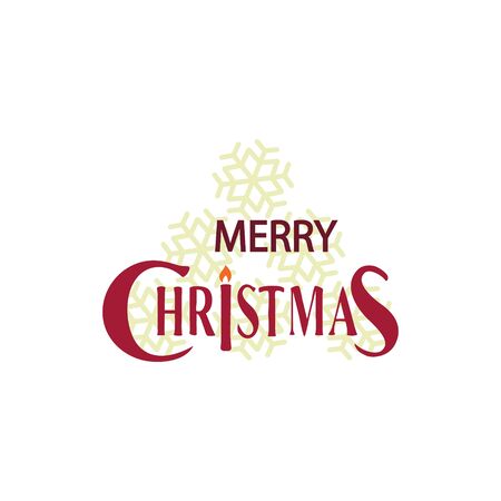 Merry Christmas vector text Calligraphic Lettering with Candle and Holly berry leaves design card template. Creative typography for Holiday Greeting Gift Poster. Xmas Calligraphy Font style Banner.のイラスト素材