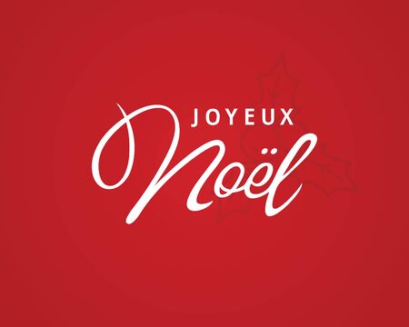 French text Joyeux Noel on red background. Christmas background. Xmas greeting card. holiday poster, banner Merry christmas.のイラスト素材