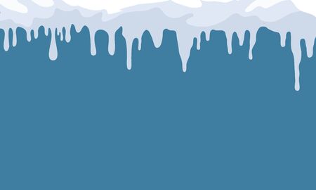 snow icicles winter decorations , snow cap isolated. Snowy elements Christmas Vector template in cartoon style Winter holiday landscape with snowdrifts and snowyのイラスト素材