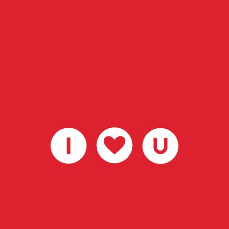 i love you Happy Valentines Day card vector illustration background on red background love icon.のイラスト素材