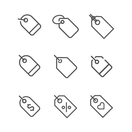 Price tag icons set. Sale Label Price Tags Icon Pictogram Isolated Vector. Discount ecommerce shoppingのイラスト素材