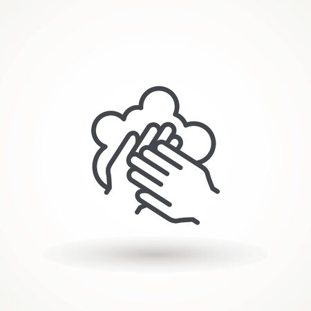 Hand wash flat vector icon. Clean hands flat vector icon washing . Hygiene symbol on white isolated background.のイラスト素材