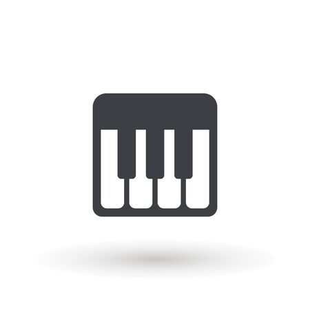 Keyboard piano vector Musical instrument illustration design Music and pianist, musician, synthesizer symbol. Flat Vector illustration. Button Setのイラスト素材