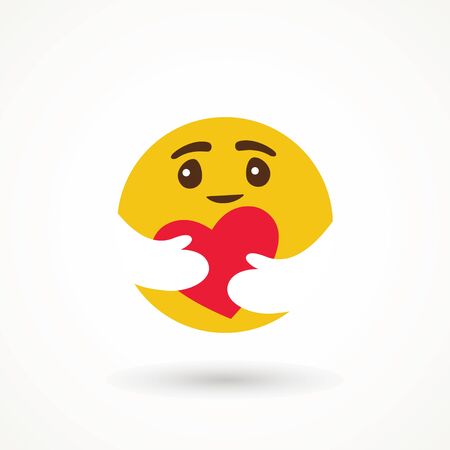 Care Emoji Popular Social Media New We are in this together design isolated vector file Social Media Care emoji hugging a heart. Symbol of care and support, show the love for loved ones who areのイラスト素材