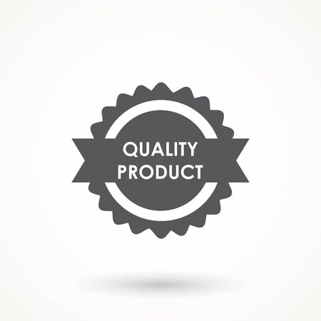 100% Quality product Ribbon Approved certificate icon isolated on white backgroundのイラスト素材