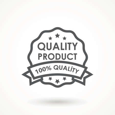 100% Quality product Ribbon Approved certificate icon isolated on white backgroundのイラスト素材