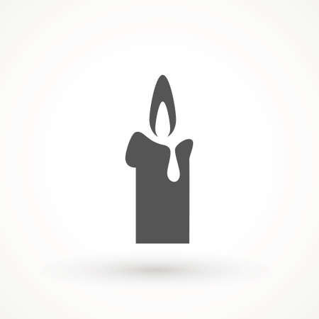 Burning candle icon isolated. candle light burn wax black icon on white backgroundのイラスト素材