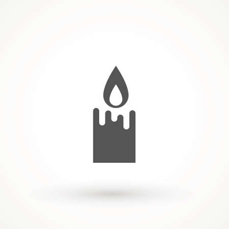 Burning candle icon isolated. candle light burn wax black icon on white backgroundのイラスト素材