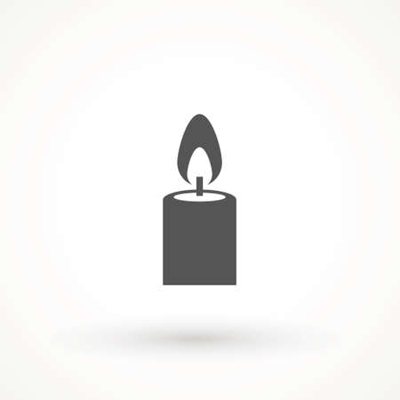 Burning candle icon isolated. candle light burn wax black icon on white backgroundのイラスト素材