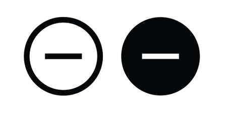 minus icons button, vector, sign, symbol, logo, illustration, editable stroke, flat design style isolated on white linear pictogramのイラスト素材