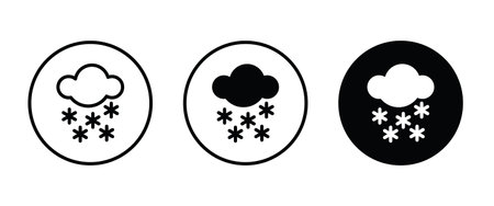 Weather icons set with heavy Snowing , winter, snowfall and other temperature elements. Blizzard Isolated vector illustrationのイラスト素材