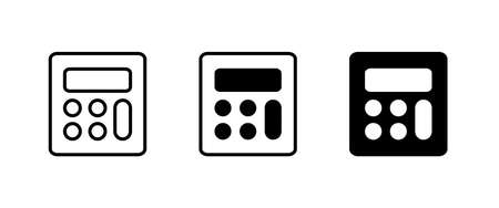 Calculator icon vector. Savings, finances sign isolated on white, economy logo, illustration, editable stroke, flat design style isolated on whiteのイラスト素材