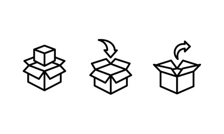 Exchange of goods line icon. Return parcel sign. Package tracking symbol. product recall Return Cargo box delivery Arrow Back Shipping Returnable vector symbol logo illustration editable stroke logoのイラスト素材