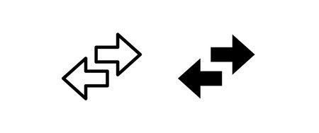 Transfer icon double reverse arrow, replace icon, exchange, Cashback Refund money, convert icon, trade, return icons button, vector, sign, symbol, logo, illustration, editable strokeのイラスト素材