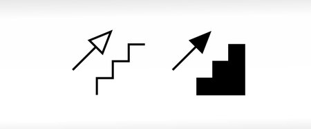 growth icon, progress marketing line and flat icons set, editable stroke isolated on white, linear vector outline illustration, symbol logo design styleのイラスト素材