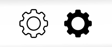 Setting icon, Tools, Cog, Gear, help options account, Settings, Cogwheel, mechanism Operations icons button, vector, sign, symbol, logo, illustration, editable stroke, flat isolaated on whiteのイラスト素材