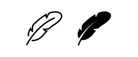 Feather icon vector, sign, symbol, logo, illustration, editable stroke, flat design style isolated on white linearのイラスト素材
