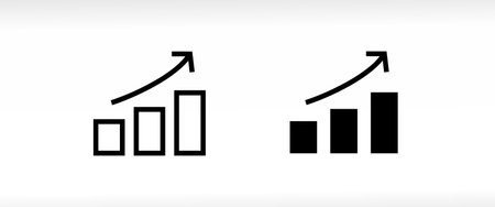 Chart, graph icon. Glyph Statistics graphs, charts, diagrams. Infographics, data analysis, stats tools icons button, vector, sign, symbol, logo, illustration, editable stroke, flat design style isolatのイラスト素材