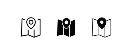 map pin point location icon, icons Editable Stroke Pointer, Geolocation, Navigation, gps, direction, place, compass, contact, search concept icon. Isolated on whiteのイラスト素材
