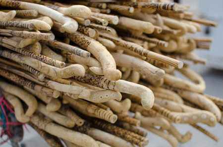 wooden caneの写真素材