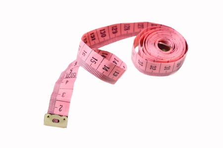 Measuring tape isolated on white background の写真素材