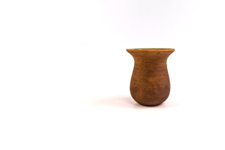 Clay mate calabash isolated on white backgroundの写真素材