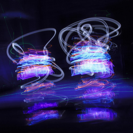 Abstract freezelight curves. light paintingの写真素材