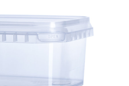Plastic container isolated on white background. Clipping path included.の写真素材
