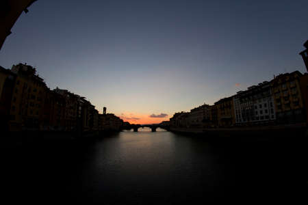 Ponte Vecchio of Florence in Tuscany, Italyの写真素材