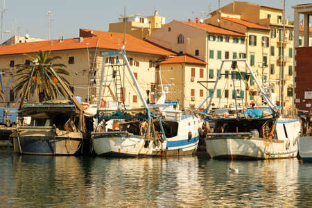 Canals of the city of Livorno, Italyのeditorial素材