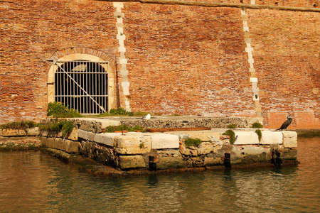 Canals of the city of Livorno, Italyの写真素材