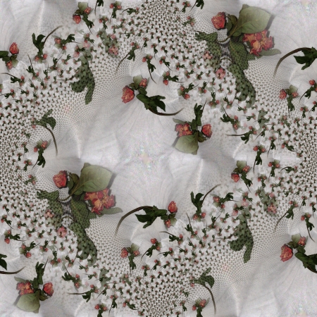 Ornamental tileable texture with a dried rose の写真素材